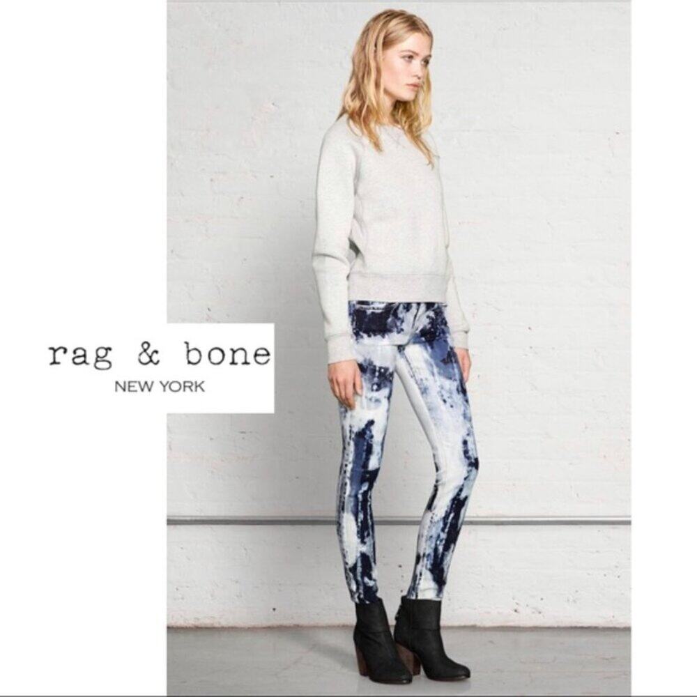 Rag & Bone Rivera Dye Tie Acid Wash Skinny Jeans sz 28